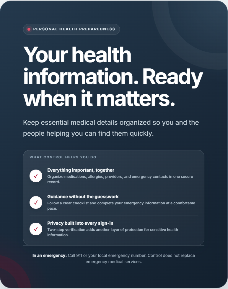 Your health information. Ready when it matters.